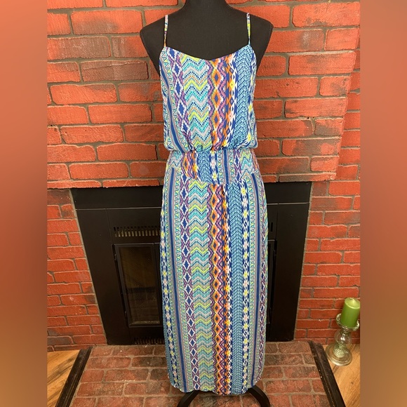 Fire Los Angeles Women Aztec Zip Back Casual‎ Dress S - Picture 1 of 5